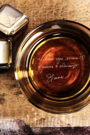 Personalized Handwritten Whiskey Glass A Secret Message in Every Sip