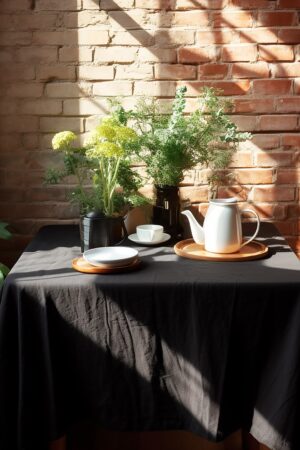 Linen Tablecloth 41 Colors | Natural Linen Rectangle Tablecloth | Handmade Tablecloth for Kitchen & Dining Room