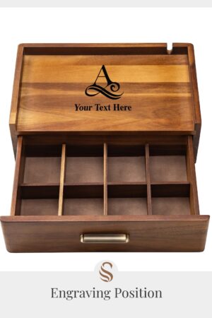 Personalized Tea Haven Engrave Your Tea Ritual with Our Custom Tea Organizer