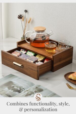 Personalized Tea Haven Engrave Your Tea Ritual with Our Custom Tea Organizer