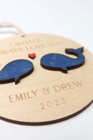 Personalized Whale Couple Ornament 2024 I Whale Always Love You, Anniversary Keepsake