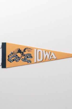 Iowa Felt Pennant Hawkeye Pride, Unfurled