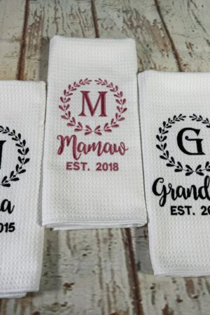 Personalized Dish Towel A Cherished Keepsake for Grandma and Mom