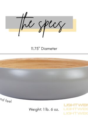 Fruitful Elegance Spun Bamboo Bowl for Kitchen Counter, Serving, and Display