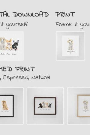 Personalized Miniature Watercolor Pet Portrait Capture Your Furry Friend's Charm