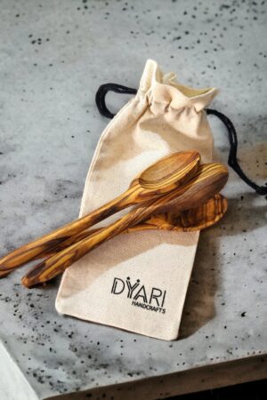 Exquisite Olive Wood Spoons Handcrafted 5.5" Non-Toxic Utensils for Coffee, Tea, and Sugar