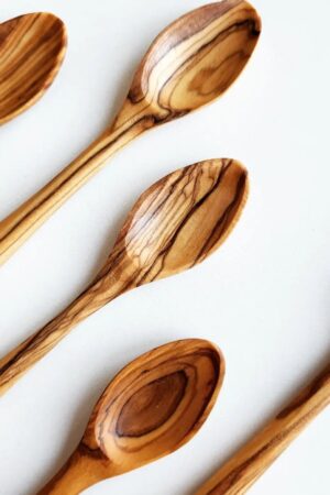 Exquisite Olive Wood Spoons Handcrafted 5.5" Non-Toxic Utensils for Coffee, Tea, and Sugar