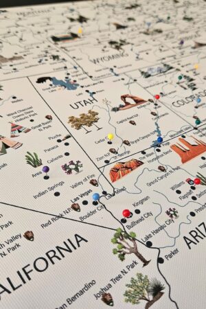 Discover the USA Personalized Travel Map with National Parks, Landmarks, and Push Pins