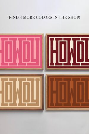 Howdy Typography Art Print Modern Southwestern Wall Decor for a Southern Home