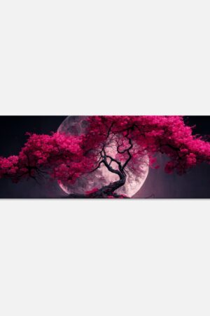 Japanese Cherry Blossom Serenade Under the Full Moon Enhance Your Space with Tranquil Elegance