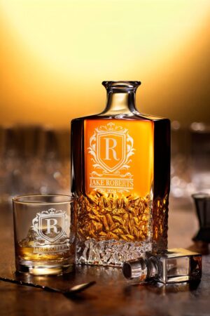 Personalized Whiskey Decanter Set Premium Engraved Groomsmen Gifts with Complimentary Gift Boxes