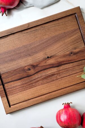 Premium Black Walnut Cutting Board with Juice Groove for Charcuterie and Culinary Delights