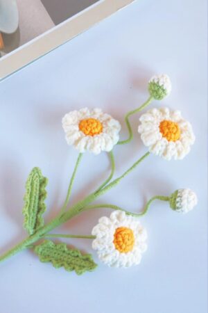 Handmade Crochet Daisy Flower A Personalized Gift for Teachers, Home Decor, and Desk Embellishment