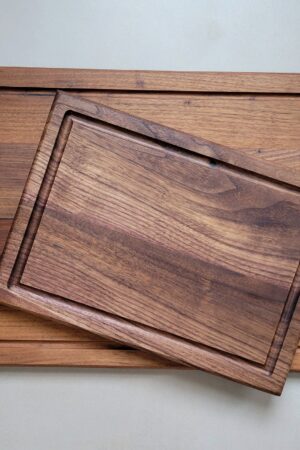 Premium Black Walnut Cutting Board with Juice Groove for Charcuterie and Culinary Delights