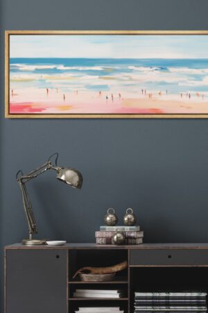 Panoramic Seascape Canvas Wall Art Abstract Beach Bliss, Ocean Waves, and Coastal Serenity