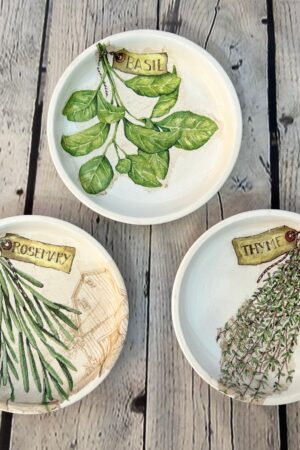 Terracotta Herb Haven Handcrafted Decoupage Pots for Your Culinary Oasis