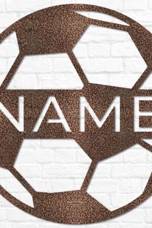 Personalized Soccer Ball Name Sign Elevate Your Sports Decor with a Unique Metal Wall Art