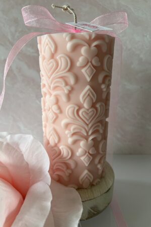 Illuminate Your Home with Timeless Elegance Exquisite Scrollwork Pillar Candle