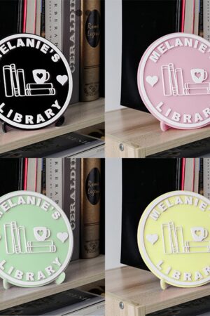 Personalized Acrylic Bookshelf Sign A Bookish Haven for Bookworms