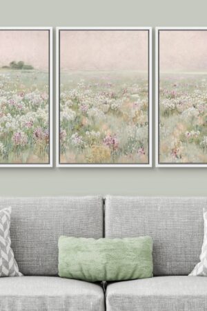 Enliven Your Abode with Nature's Embrace Framed Canvas Wall Art Set of 3 Wilderness Flower Abstracts