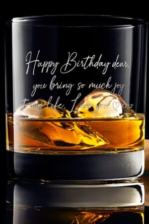 Personalized Handwriting Whiskey Glass Premium Engraved Keepsake with Gift Box