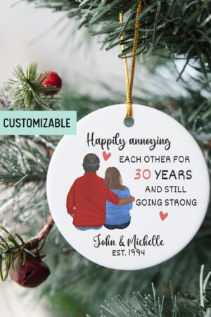 Celebrate 30 Years of Love Personalized Pearl Anniversary Ornament for Grandparents