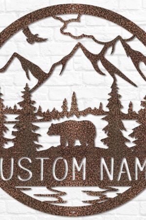 Personalized Rustic Bear Cabin Sign Enhance Your Wilderness Retreat