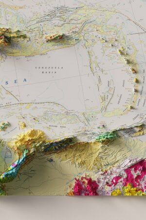 Unveiling America's Grandeur 3D Geological Terrain Map Poster for an Immersive Exploration