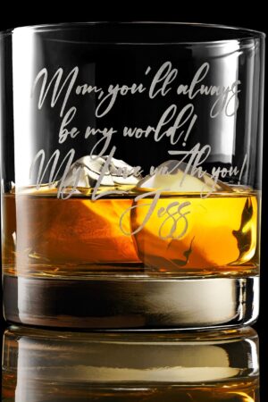 Personalized Handwriting Whiskey Glass Premium Engraved Keepsake with Gift Box