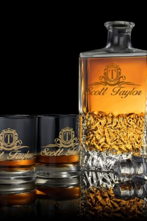 Personalized Whiskey Decanter Set Premium Engraved Groomsmen Gifts with Complimentary Gift Boxes