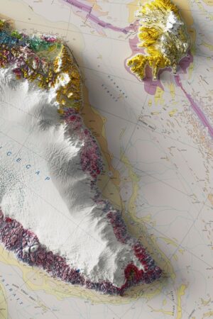 Unveiling America's Grandeur 3D Geological Terrain Map Poster for an Immersive Exploration