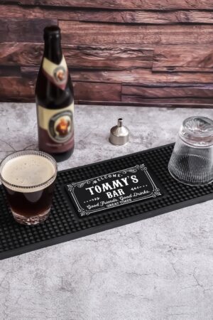 Personalized Bar Mat Elevate Your Home Bar with Custom Art Deco Flair