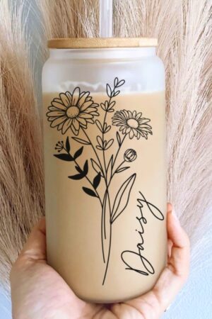 Personalized Birth Flower Tumbler A Timeless Gift for Her