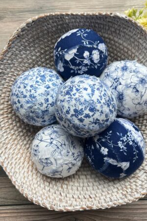 Blue Chinoiserie Decor Ball A Touch of French Toile Charm for Your Farmhouse