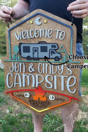 Personalized Camping Sign Welcome to Your Campsite Oasis