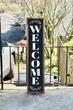 Welcome Home with Style Vertical Welcome Sign for a Warm and Inviting Porch