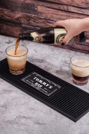 Personalized Bar Mat Elevate Your Home Bar with Custom Art Deco Flair