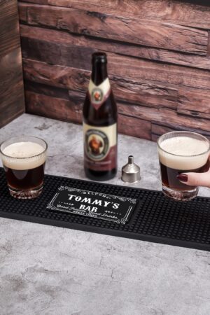 Personalized Bar Mat Elevate Your Home Bar with Custom Art Deco Flair