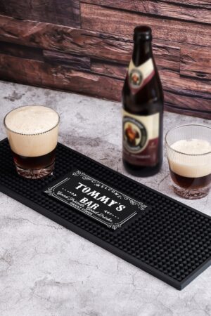 Personalized Bar Mat Elevate Your Home Bar with Custom Art Deco Flair