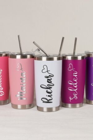 Personalized 20oz Tumbler Custom Travel Mug, Laser Engraved Stainless Steel Water Cup for Bridesmaids