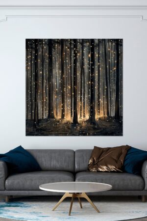 Mystical Firefly Forest Canvas Print Illuminate Your Home with Enchanted Ambiance