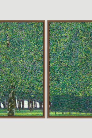 Gustav Klimt's "The Kiss" and "The Tree of Life" 2-Piece Canvas Wall Art Set Iconic Masterpieces for Your Home