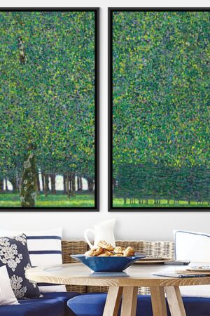 Gustav Klimt's "The Kiss" and "The Tree of Life" 2-Piece Canvas Wall Art Set Iconic Masterpieces for Your Home