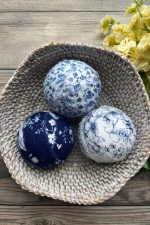 Blue Chinoiserie Decor Ball A Touch of French Toile Charm for Your Farmhouse