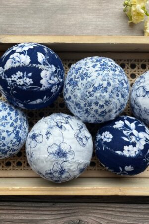 Blue Chinoiserie Decor Ball A Touch of French Toile Charm for Your Farmhouse