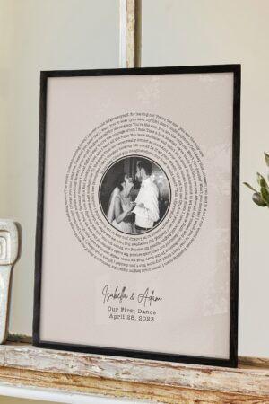 Personalized Vinyl Lyrics Canvas Print Capture Your Special Song and Memories