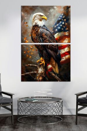 Patriotic Bald Eagle Canvas Print American Pride for Your Home or Office