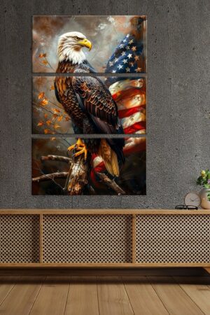 Patriotic Bald Eagle Canvas Print American Pride for Your Home or Office