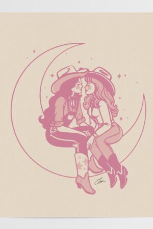 Moonstruck Retro Cowgirl Gicl?e Print | Vintage Western Wall Art