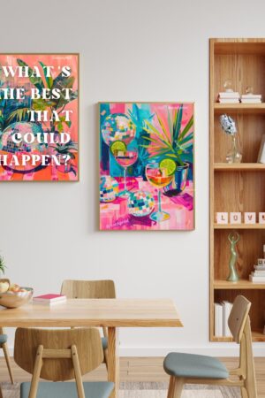 Embrace Positivity 'What's The Best That Could Happen?' - Retro Wall Art for a Groovy, Anxiety-Free Space